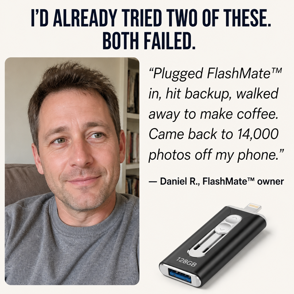 FlashMate™ — Quit Erasing Photos to Free Up Space for More