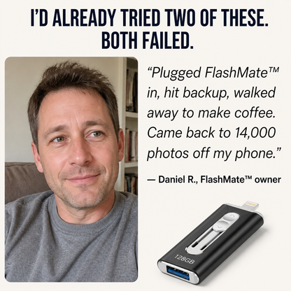 FlashMate™ — Quit Erasing Photos to Free Up Space for More