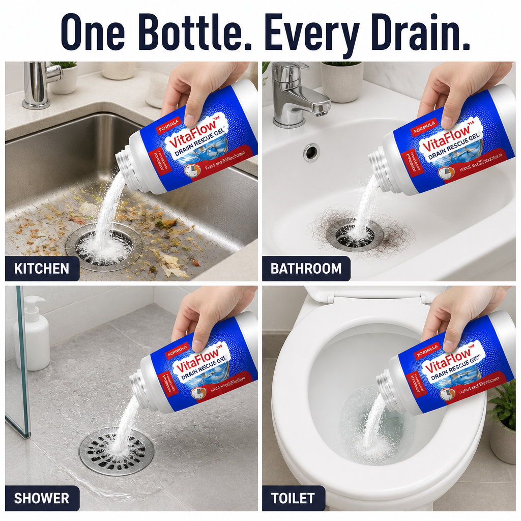 VitaFlow™ Drain Rescue — Dissolve Tough Clogs Fast Without Damaging Your Pipes