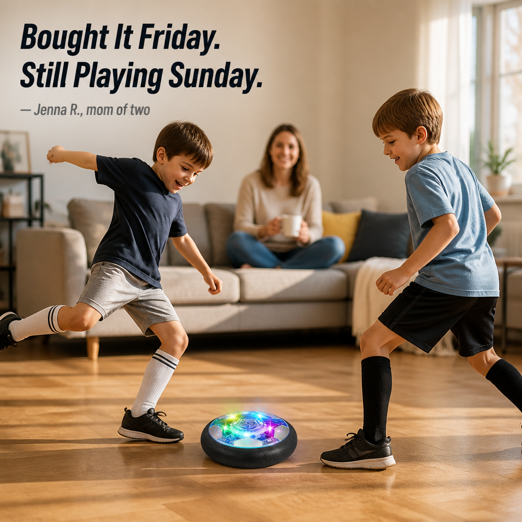 GlideSphere™ — Transform Rainy Days Into Indoor Soccer Fun Without Shattered Lamps
