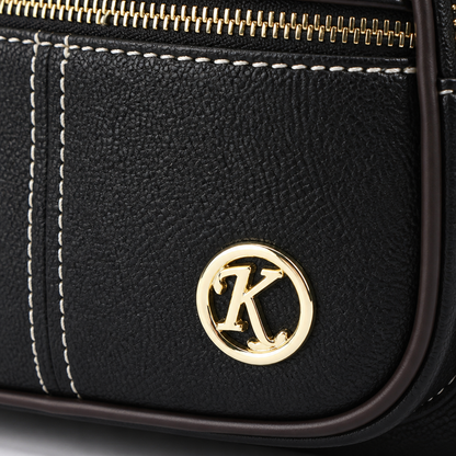 VieraBelle™ – Compact Structured Crossbody Bag with Bold Patterned Strap