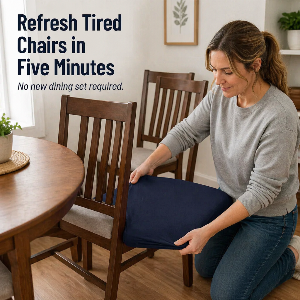 Velaria™ Dining Chair Seat Covers — Conceal Stains and Revive Worn Chairs Quickly