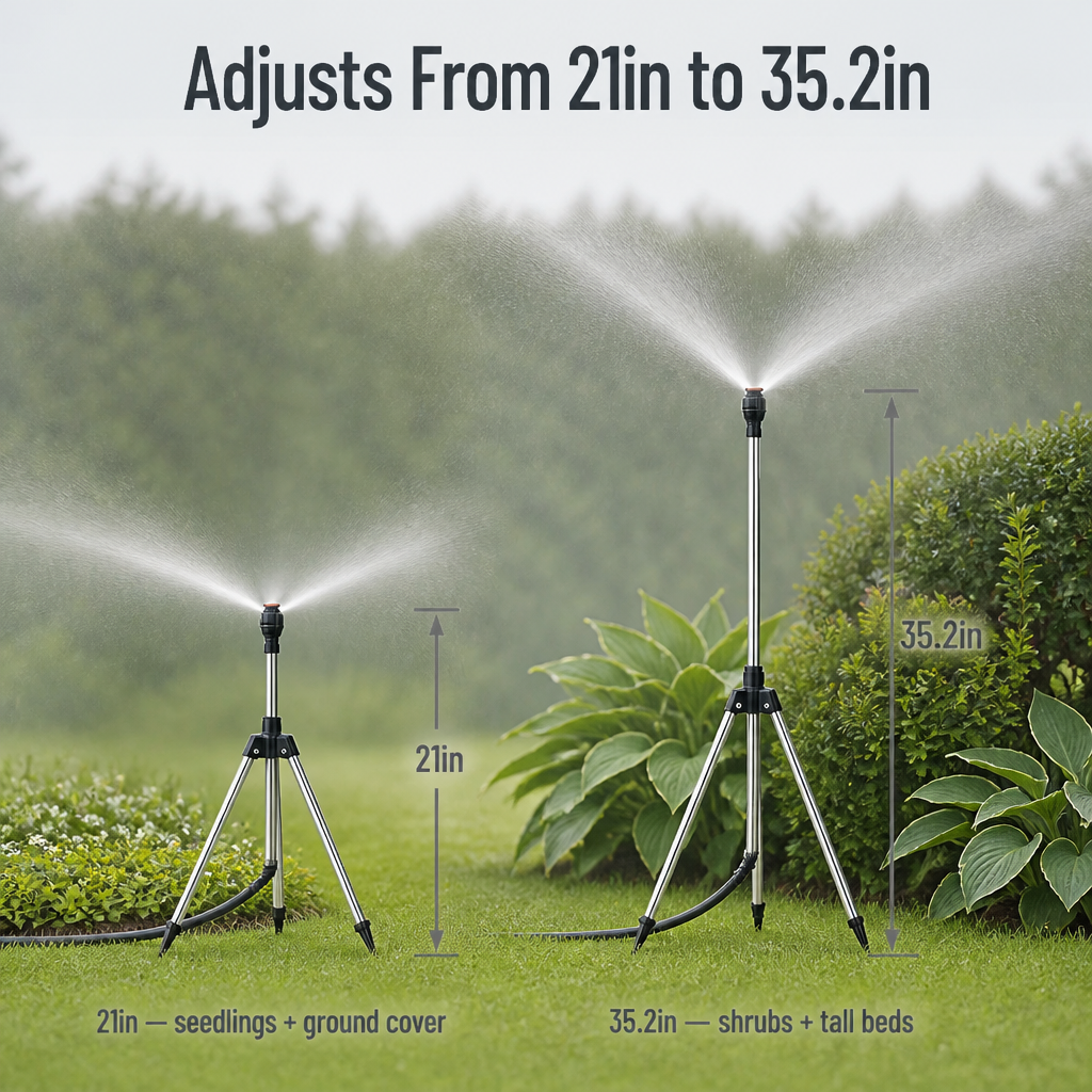 HydraMist™ — Raise Your Sprinkler Over the Plants and Reach Every Angle