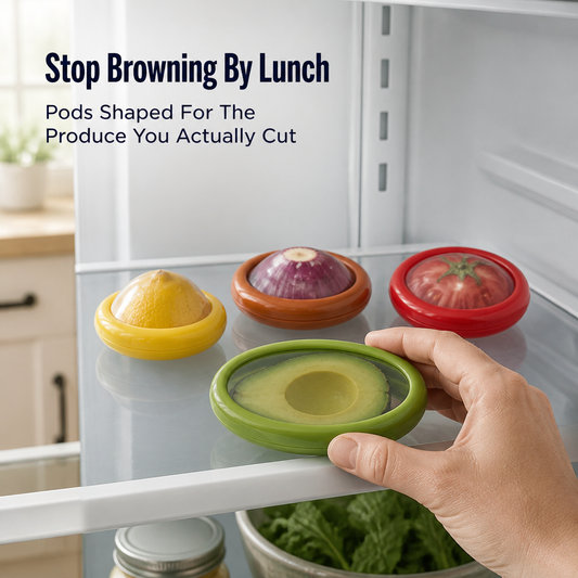FreshSeal™ — Keep Cut Avocados, Onions and Tomatoes from Browning by Lunch
