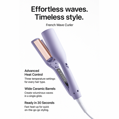 WaveAura™ Styler — Effortless, Frizz-Free Waves That Shine with Healthy Glow