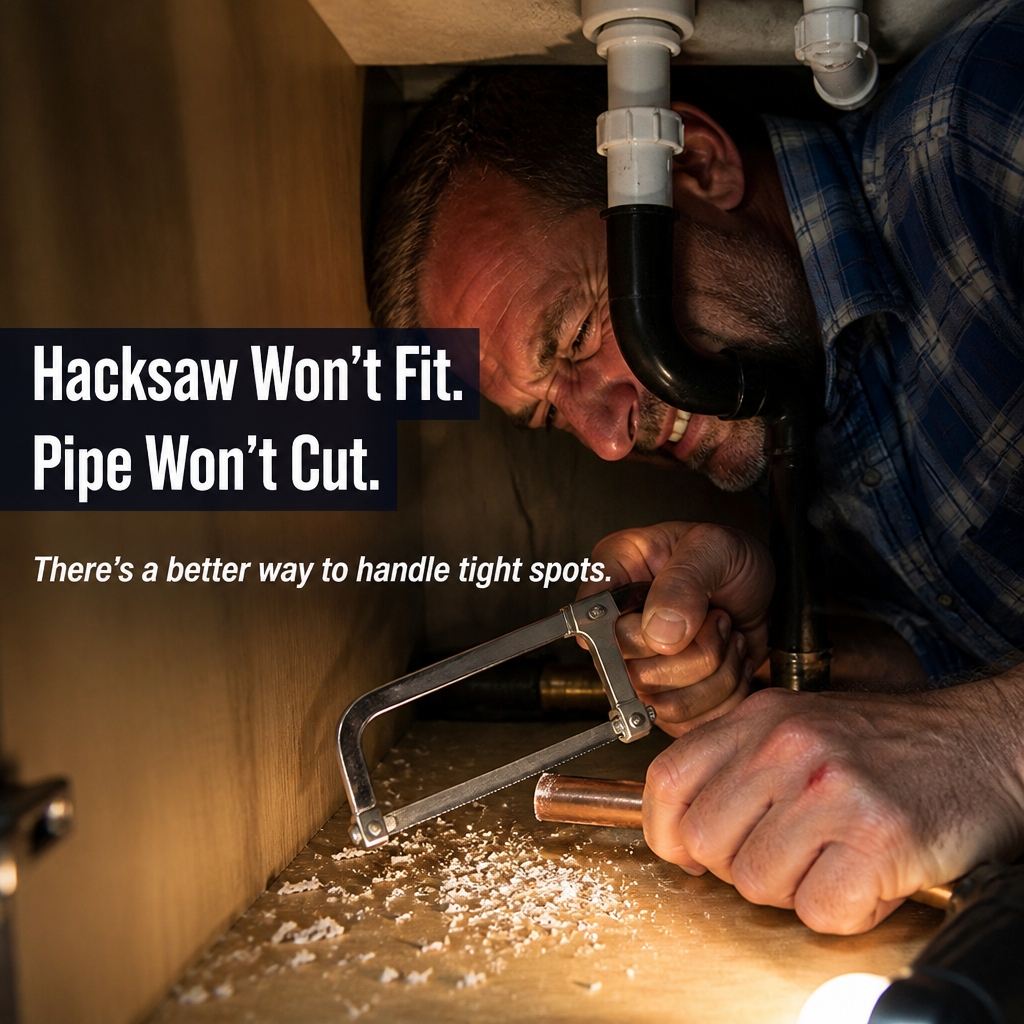 FlowMaster Precision™ — Ratchet Fast Through PVC, Copper & PEX Without Pipe Damage in Seconds