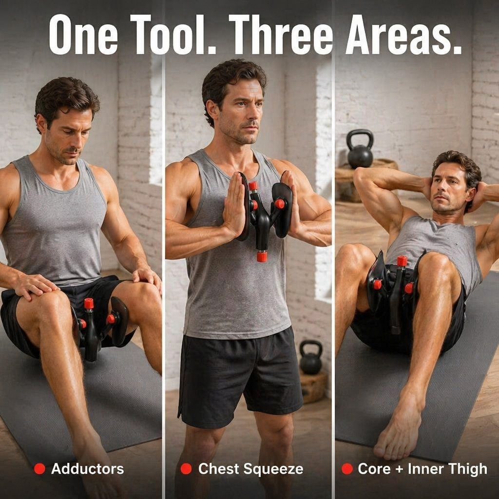 StrongFlex™ — Work Out Adductors, Chest & Core Wherever You Can Sit