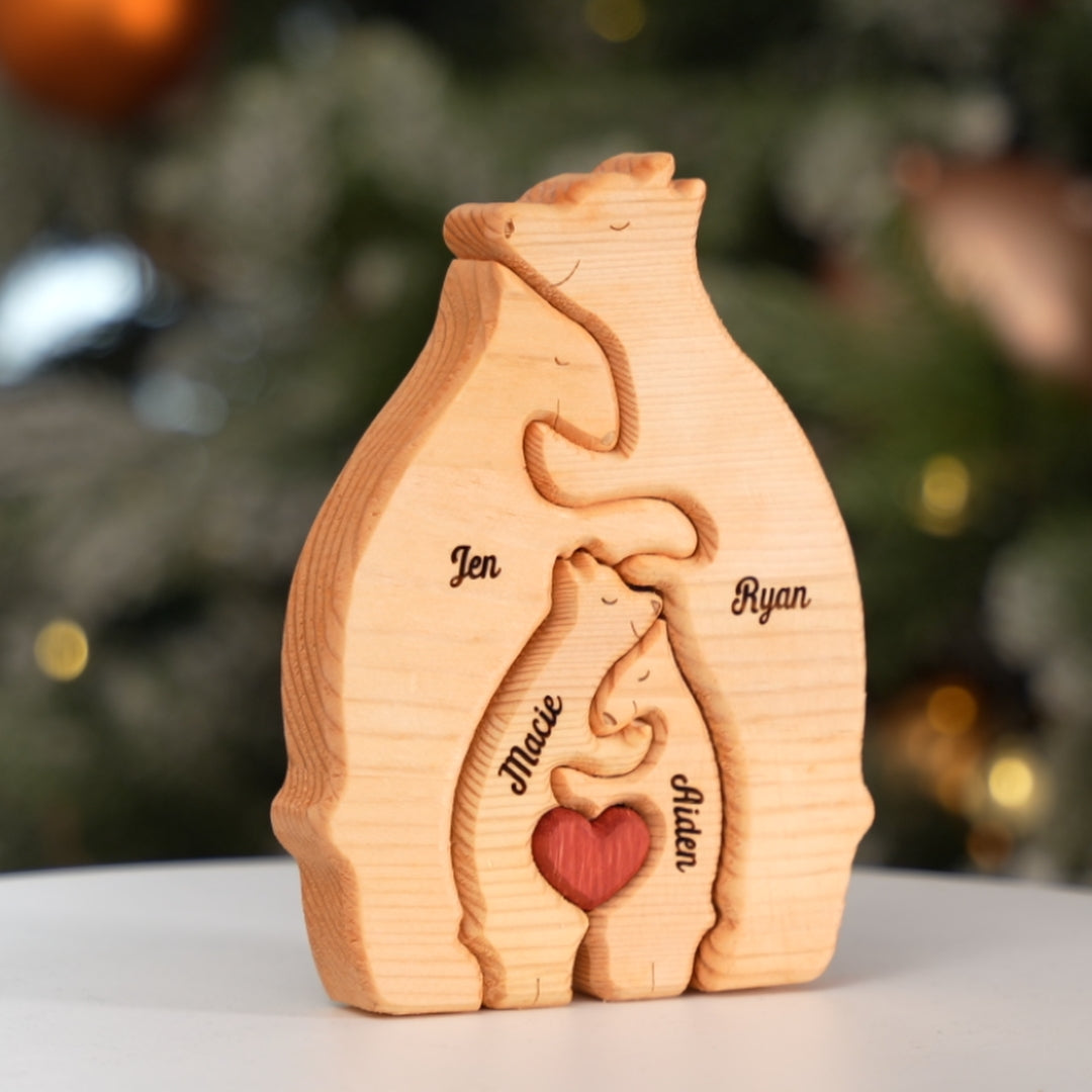 MyAvatar™ Personalized Wooden Bear Art Puzzle - We Are One