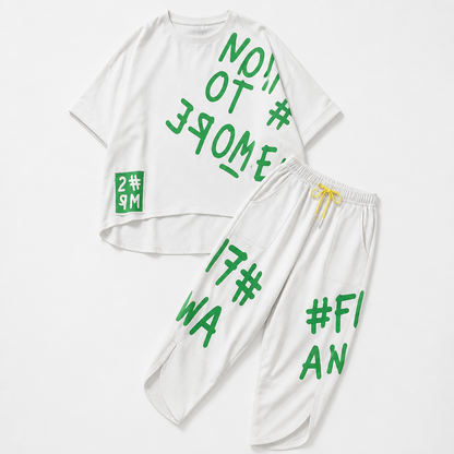 Brixa™ – Large Graffiti Graphic Lounge Two-Piece Set