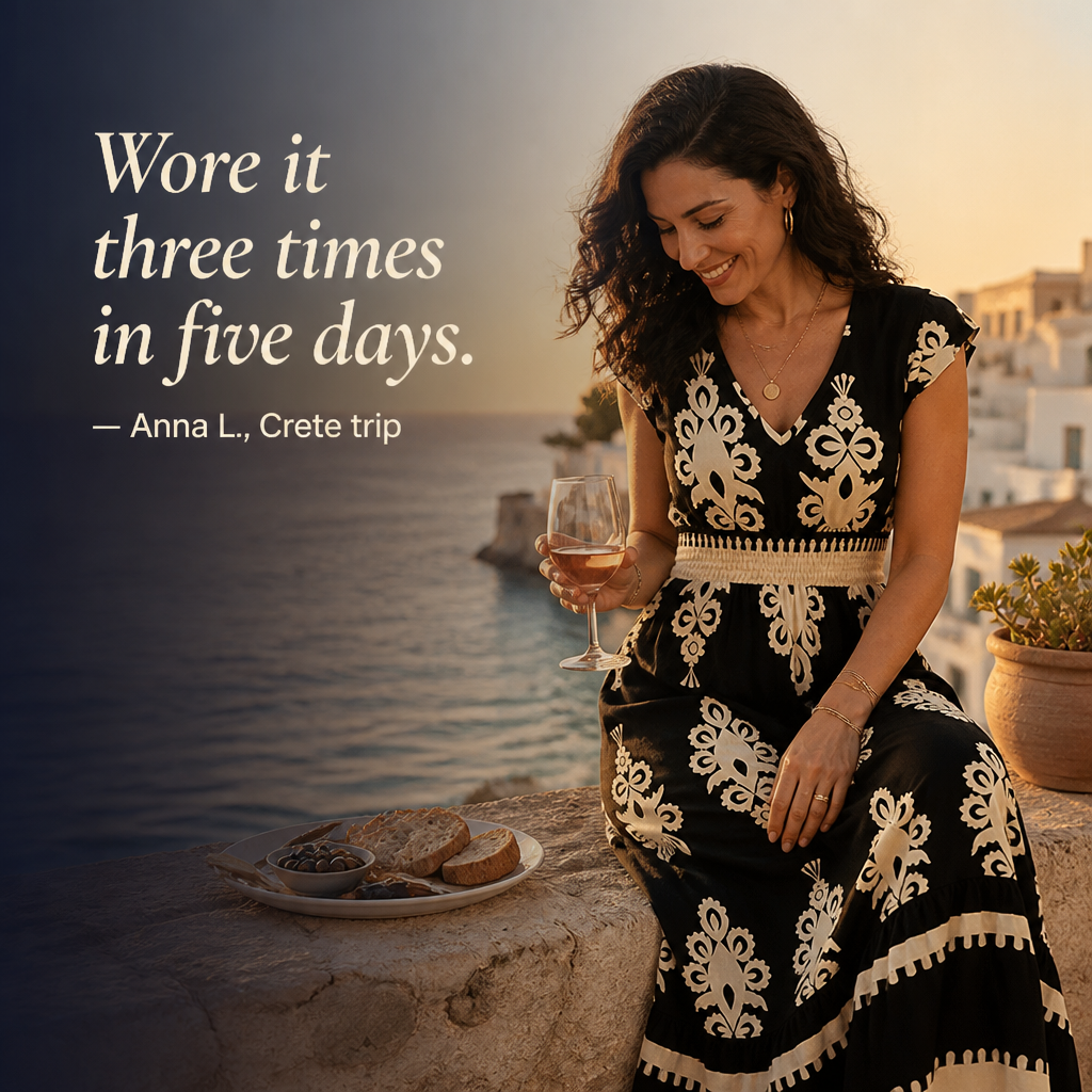 Vellureva™ — Sport a Cap-Sleeve Maxi from Café Brunch to Rooftop Night