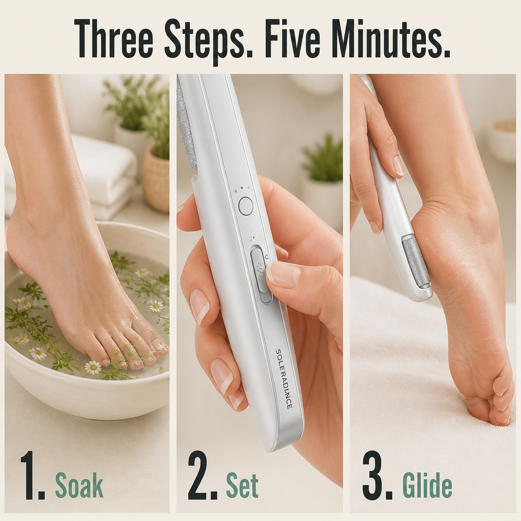 SoleRadiance™ — Erase Cracked, Calloused Heels at Home in Minutes