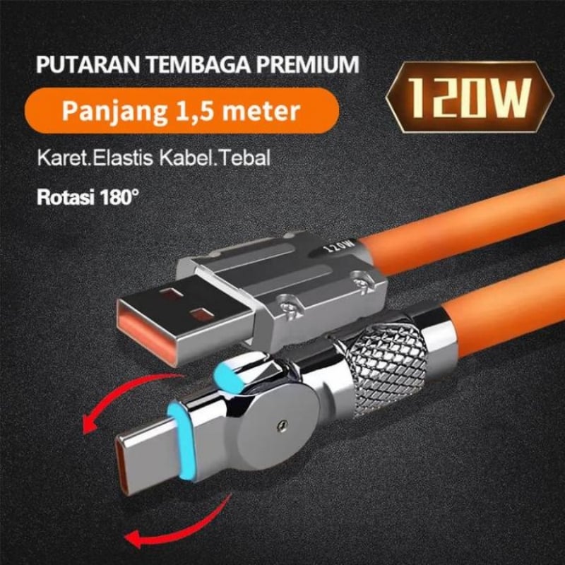 GlowLink - Fast Charging Cable with 540° Rotation and Illuminated Lights