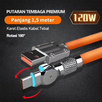 GlowLink - Fast Charging Cable with 540° Rotation and Illuminated Lights