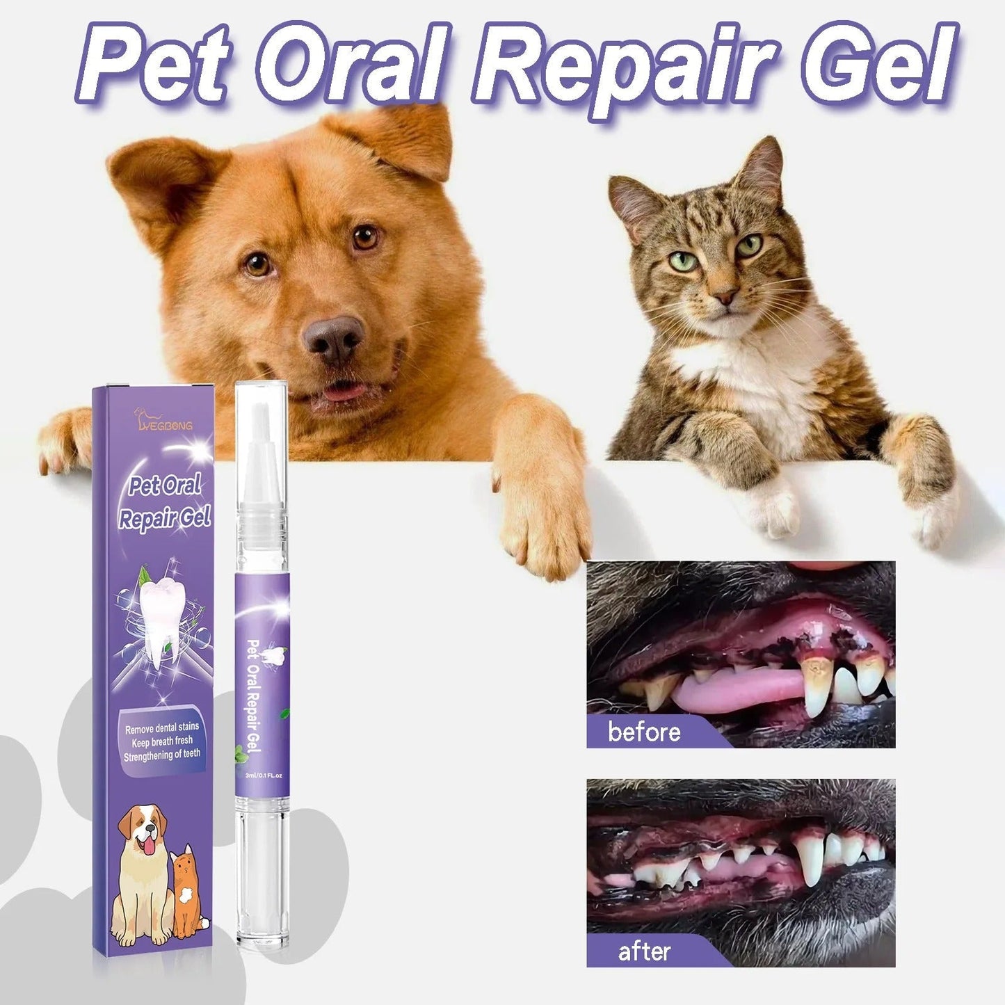 PuraPaws™ Oral Gel — Melt Away Tartar and Unleash Irresistibly Fresh, Pain-Free Pet Smiles