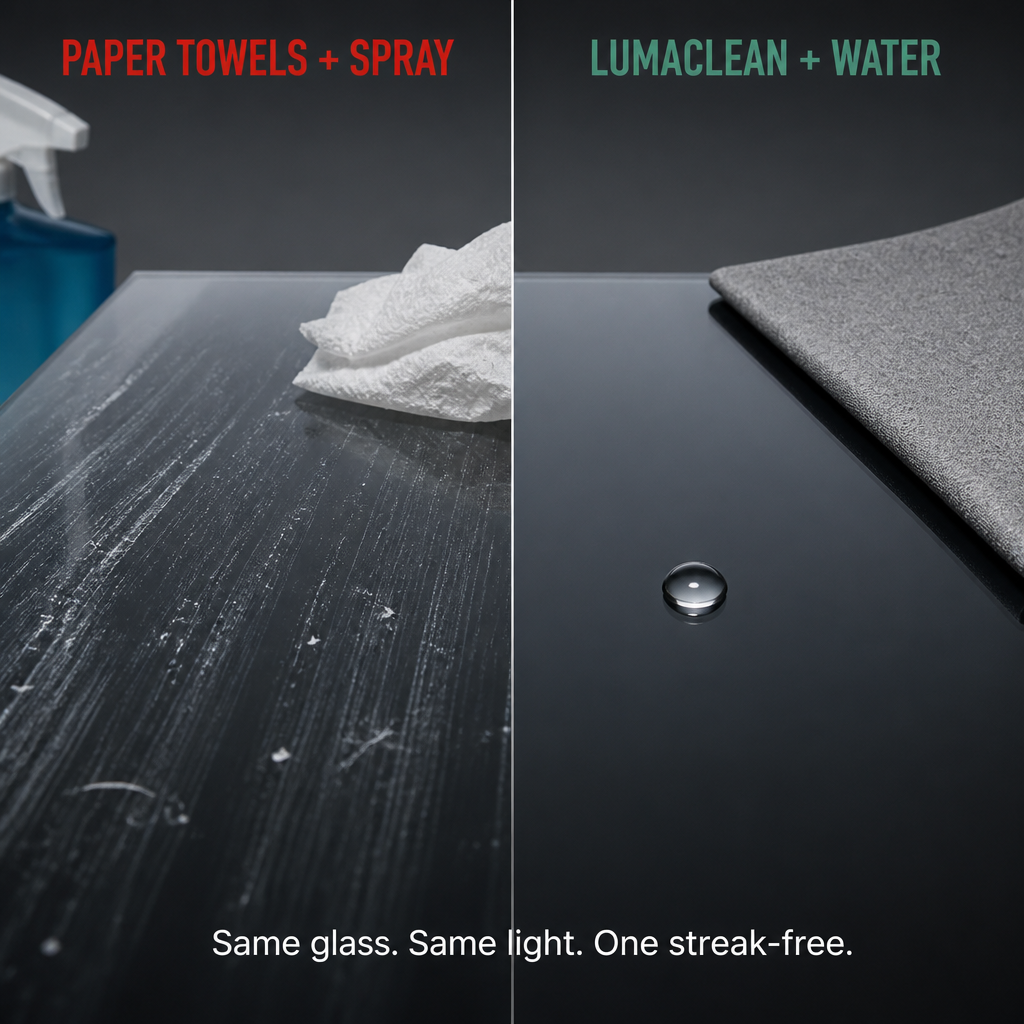 LumaClean™ — Clean Glass, Mirrors & Car Windows Streak-Free with Only Water