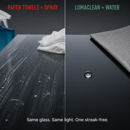 LumaClean™ — Clean Glass, Mirrors & Car Windows Streak-Free with Only Water