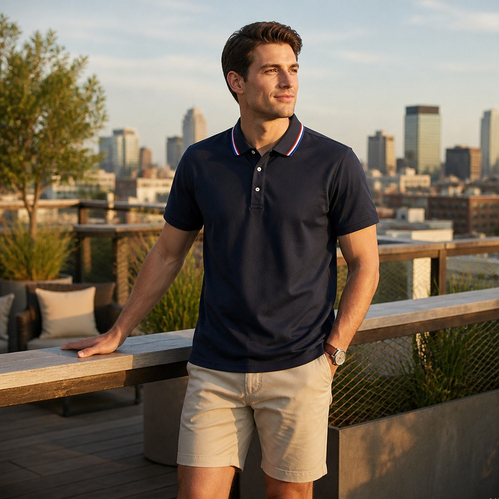ValorCore™ – Classic Polo Shirt Set, Wrinkle-Resistant with Signature Striped Collar