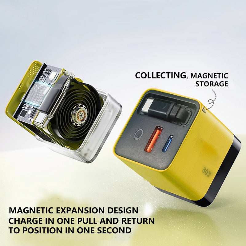 SparkCharge™ 80W Retractable Charger — Unleash Lightning-Fast Power with Zero Cable Chaos