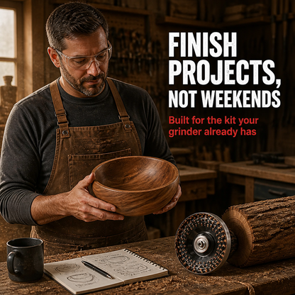 Glidara™ — Shape, Sculpt & Smooth Hardwood Fast Using Any 125mm Angle Grinder