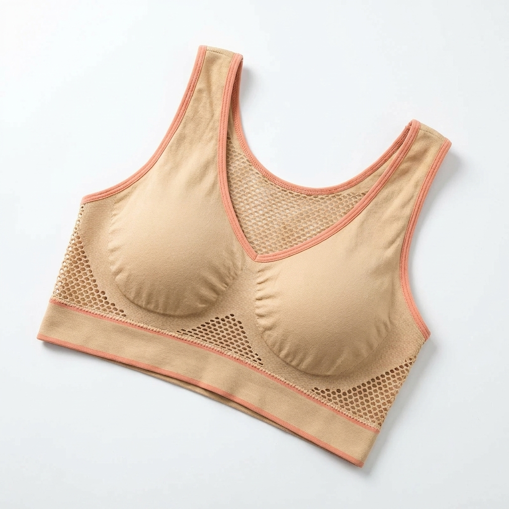 EmbraLuxe™ – Wireless Plus-Size Lift Bra with Breathable Mesh Side Panels