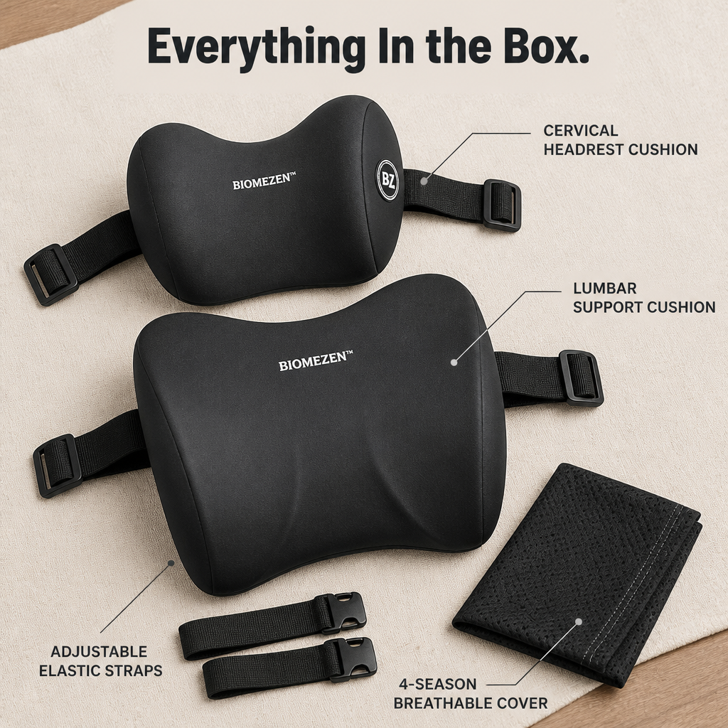 SpinoEase™ — Drive Pain-Free with Soothing Neck and Lumbar Support That Lasts