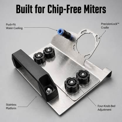 PrecisionPro™ — Cut Factory-Sharp 45° Tile Miters Without Using a Wet Saw