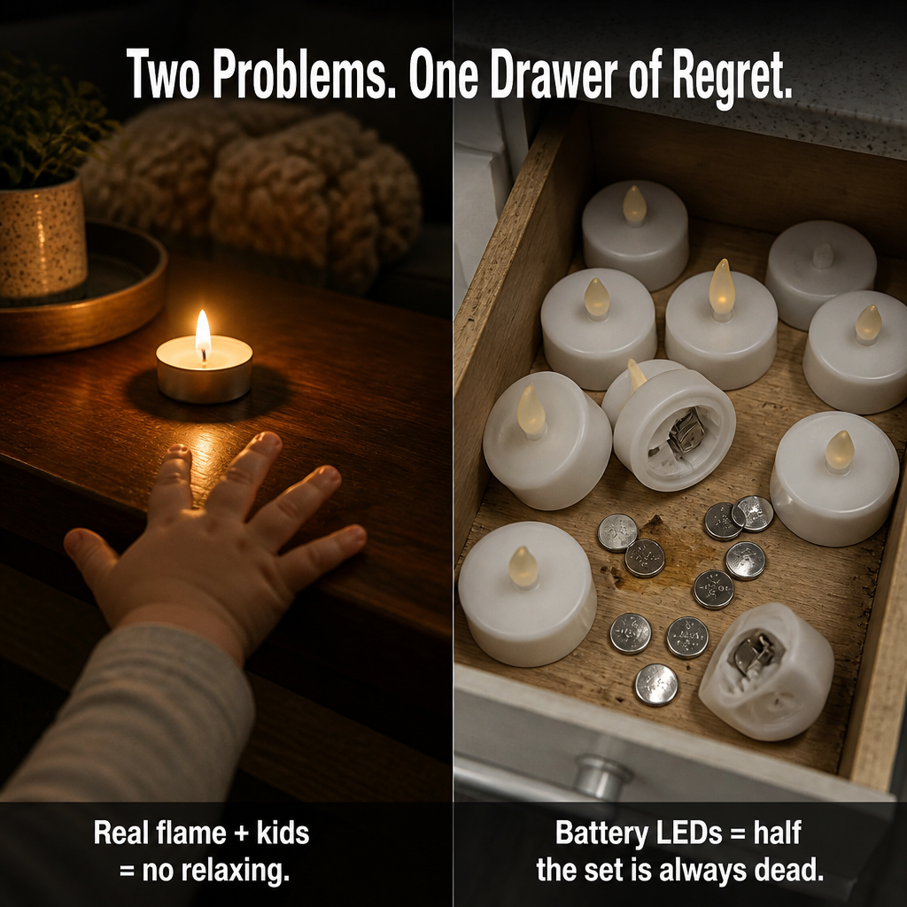 FlareMist™ — Instantly Recharge Twelve Authentic Flames with a Single Plug-In