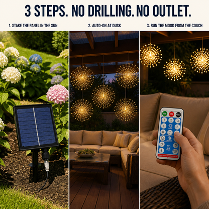 LumaSphere™ — Suspend Dazzling Solar Firework Lights Over Any Patio or Garden