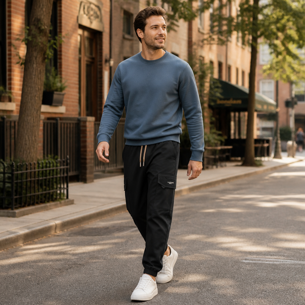FitEase™ – Slim Cargo Joggers with Stretch Drawstring Waist