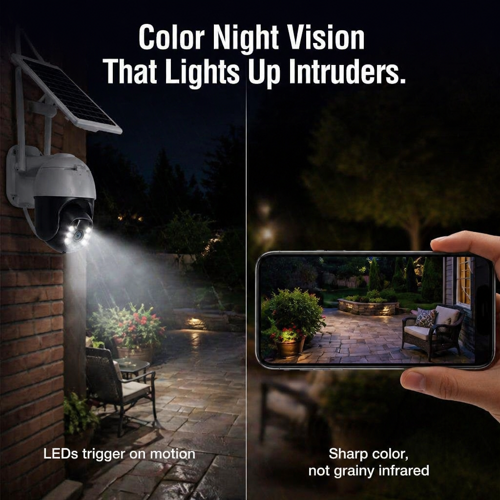 SolarSentry™ Wireless Outdoor Camera — Monitor Every Blind Spot Around the Clock, Wire-Free, Subscription-Free