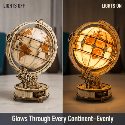 LumoraSphere™ — Click Together a Radiant Wooden Globe That Also Works as Decor
