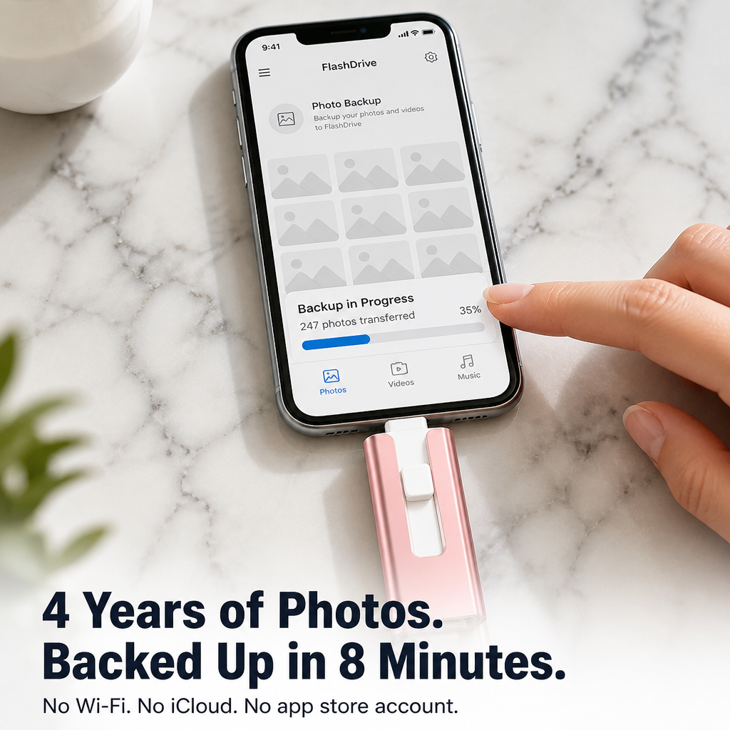 FlashVault™ — Clear Space on Your iPhone Instantly Without Removing Any Photos