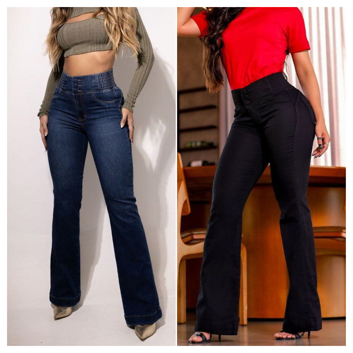 Selvra™ High Waist Flare Jeans — Shape Your Curves and Stretch with Effortless Confidence