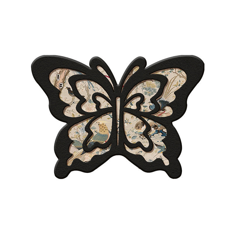Retro butterfly fast-drying non-slip diatomaceous mat
