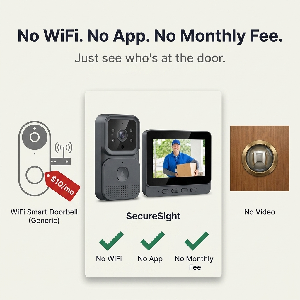 ClearGuard™ Wireless Door Viewer — See Every Visitor Clearly and Stay 100% in Control