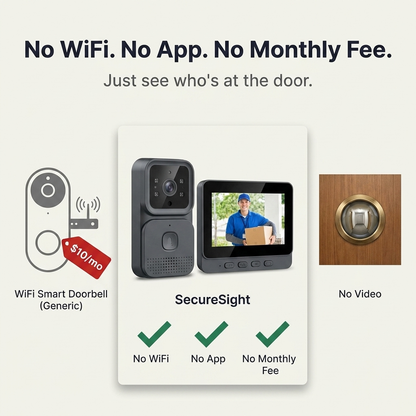 ClearGuard™ Wireless Door Viewer — See Every Visitor Clearly and Stay 100% in Control