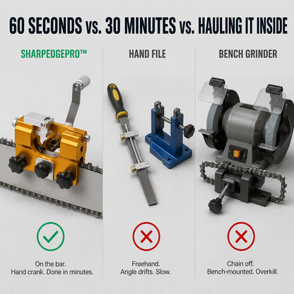 SharpEdgePro™ — Restore Any Blunt Chainsaw to Razor-Sharp Instantly