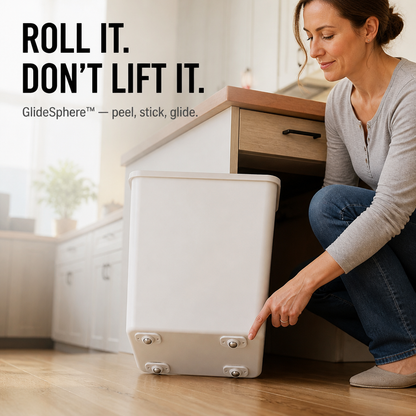 GlideSphere™ — Move Trash Cans, Litter Boxes & Storage Bins With a Single Push