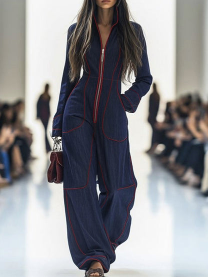 AriaFlex™ Wide-Leg Denim Jumpsuit — Unleash Effortless Confidence and Move with Grace All Day