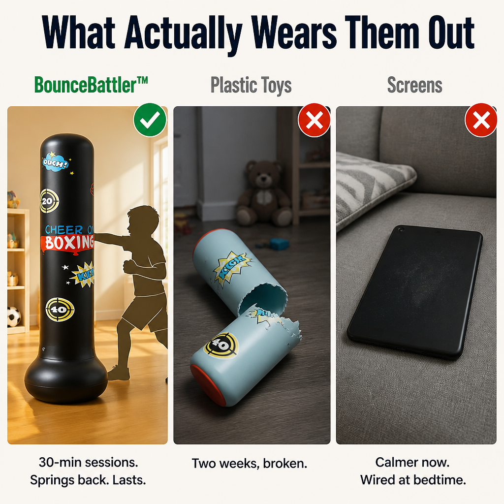 BounceBattler™ — Burn Off Kids' Wild Energy Indoors Without Giving Up Screen Time