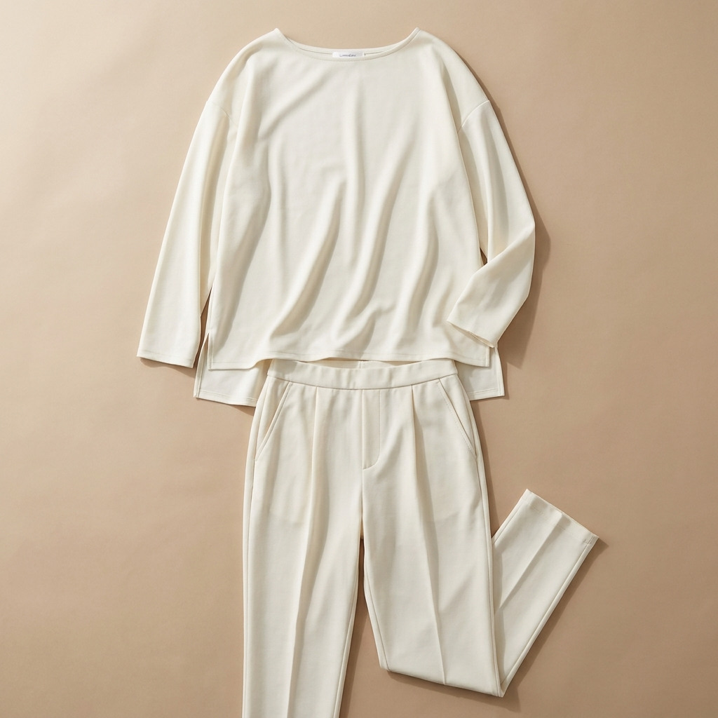 LuminaEase™ – Casual Boat-Neck Top & Slim Fit Pant Set