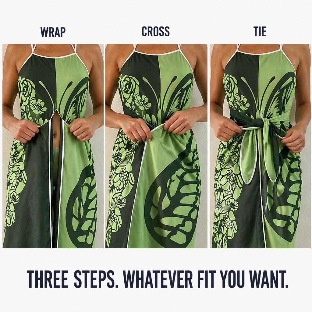 Butterfly Breeze™ — Wrap, Knot & Own the Beach with Bold Butterfly Print