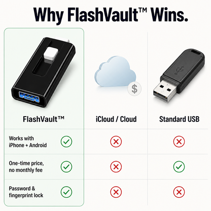 FlashVault™ — Clear Space on Your iPhone Instantly Without Removing Any Photos