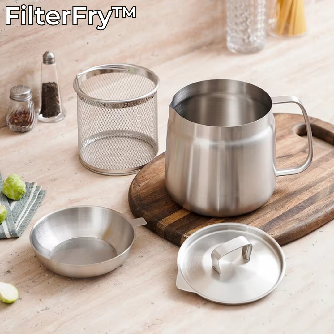 FilterFry™ | 3-Piece Multifunction Frying Pan Set