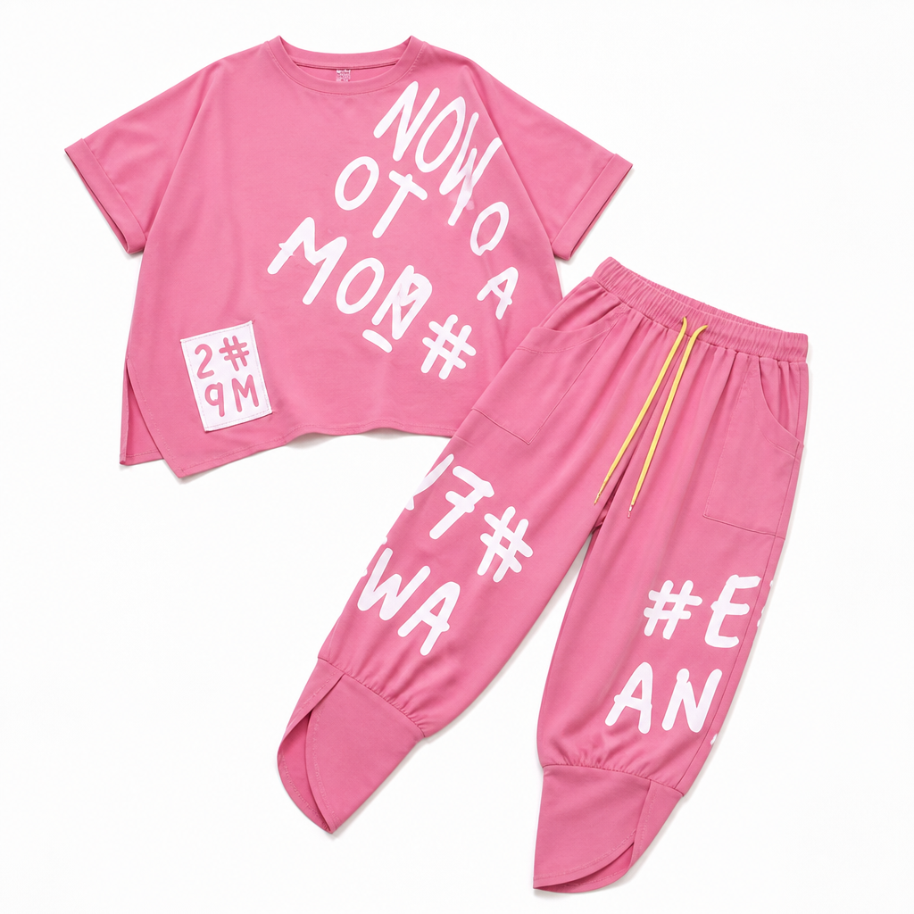 Brixa™ – Large Graffiti Graphic Lounge Two-Piece Set