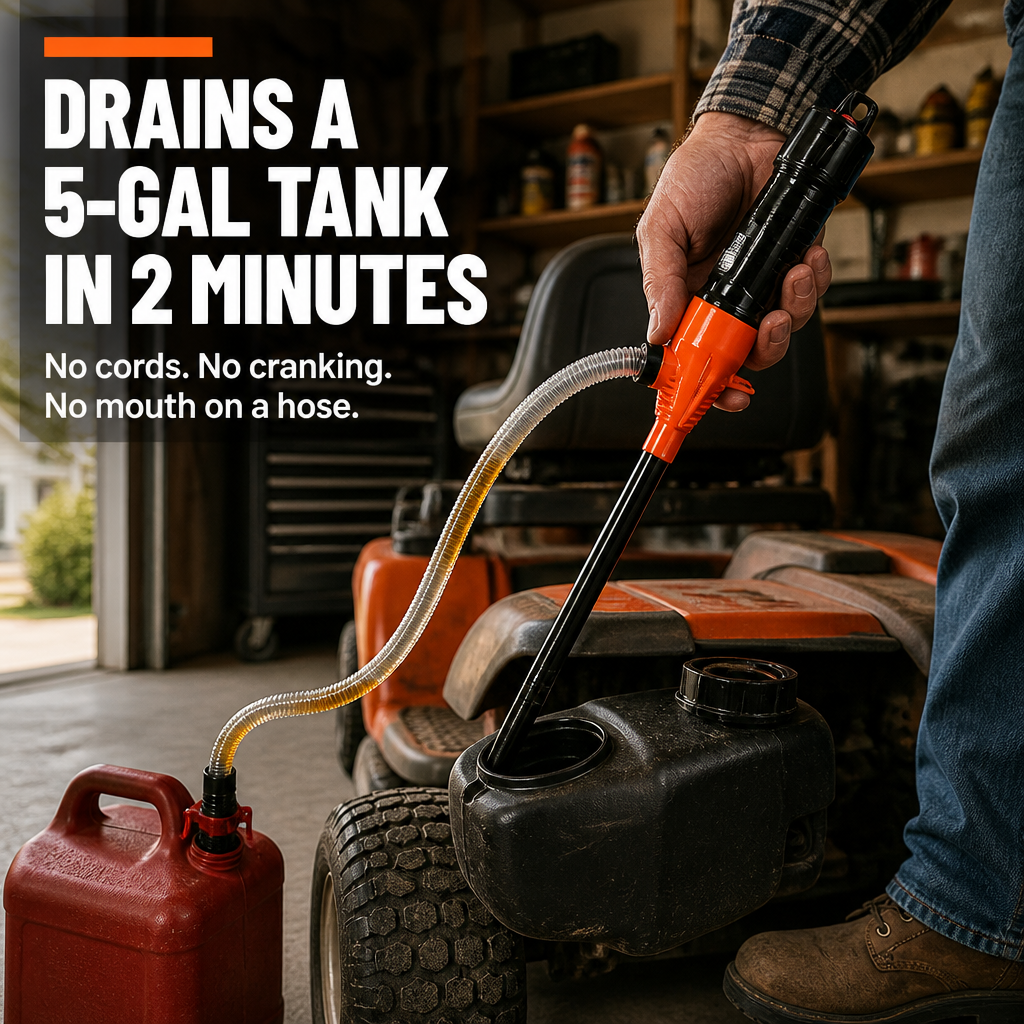 TurboFlow™ — Pump Fuel, Water, or Oil Hands-Free at 2.2 Gallons per Minute