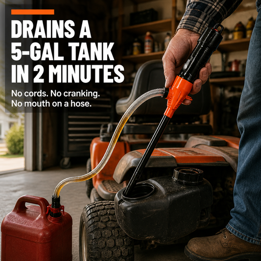 TurboFlow™ — Pump Fuel, Water, or Oil Hands-Free at 2.2 Gallons per Minute