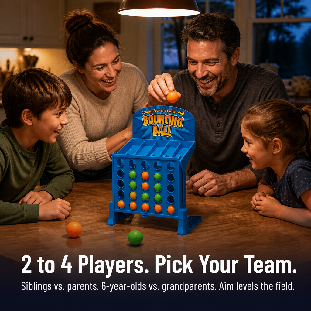 AimVenture™ — Bounce-Shoot Connect 4 That Gets Kids Laughing Loud and Off Screens