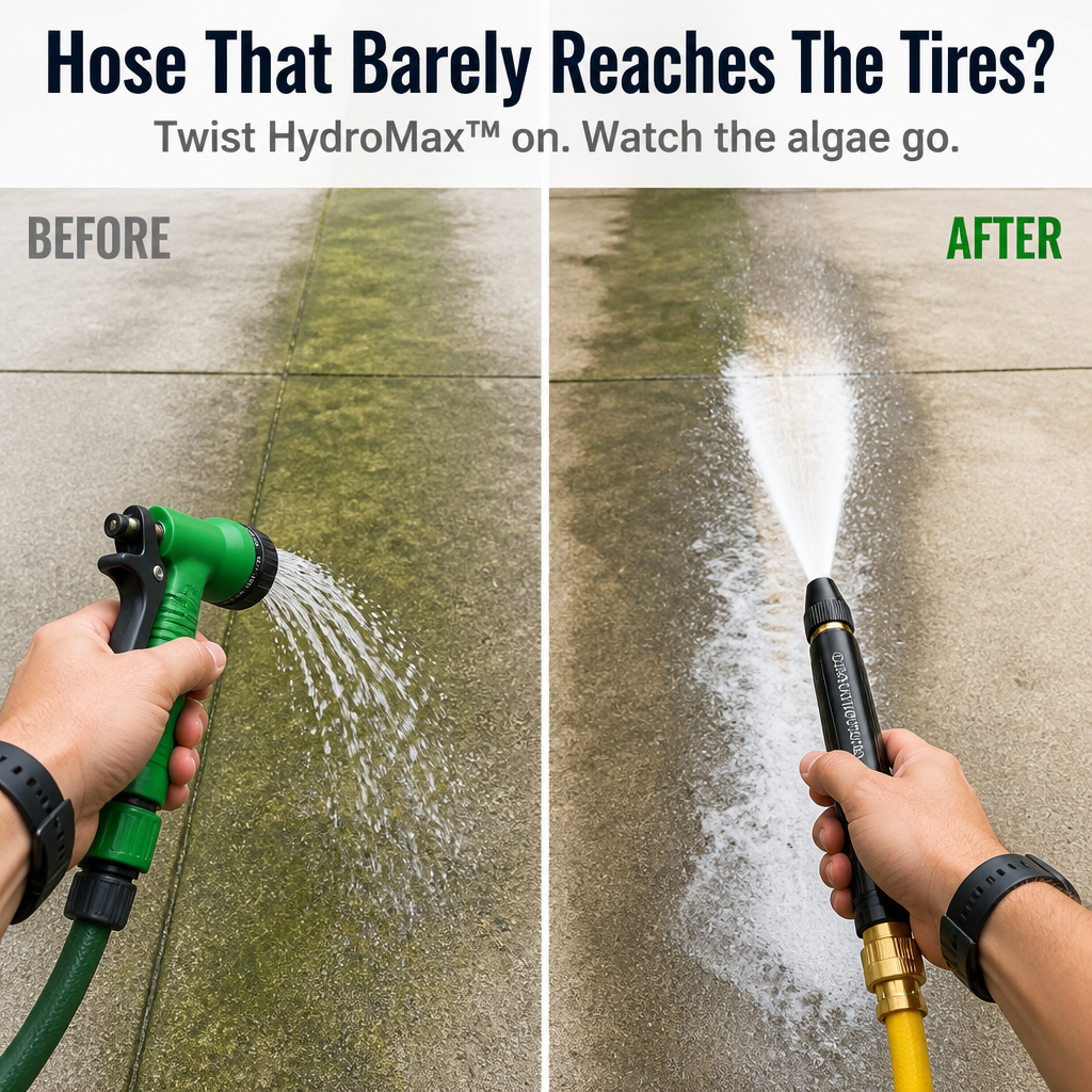 HydroMax™ — Transform Your Garden Hose Into a Driveway-Drenching Power Blaster