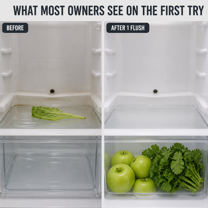 FlowFree™ — Stop Secret Fridge Leaks and Smells Without Ever Unplugging
